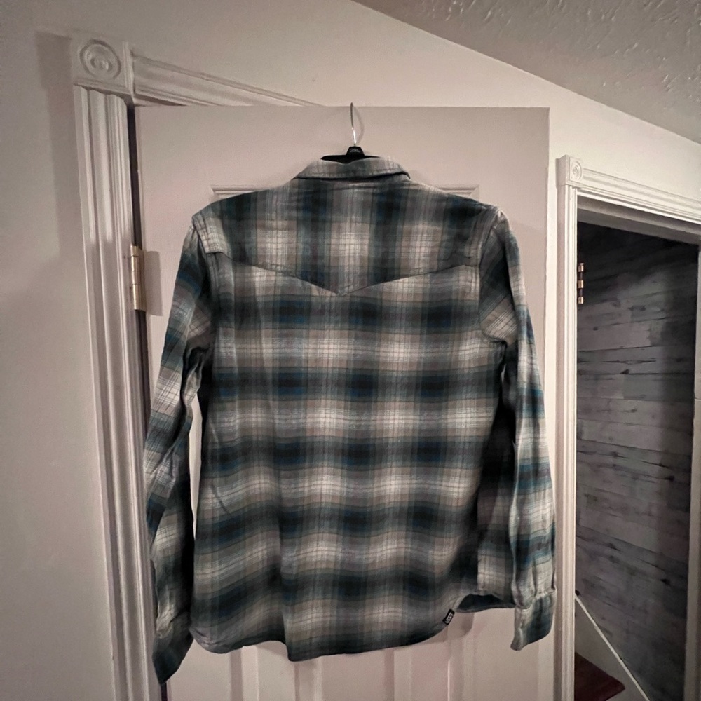 Vans Blue and White Plaid Shirt